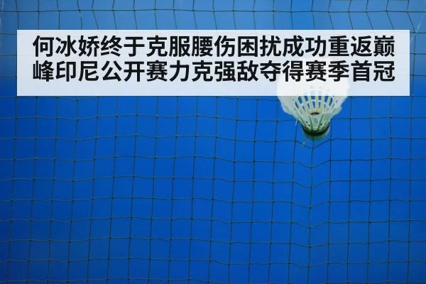 何冰娇终于克服腰伤困扰成功重返巅峰印尼公开赛力克强敌夺得赛季首冠
